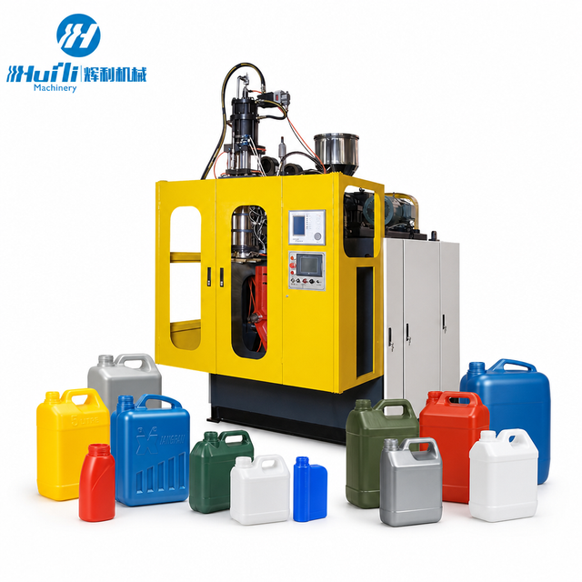 Machine automatique de moulage par extrusion-soufflage pour la fabrication de bouteilles en HDPE et de bidons en PP